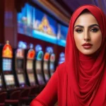 Arab woman in the casino hall