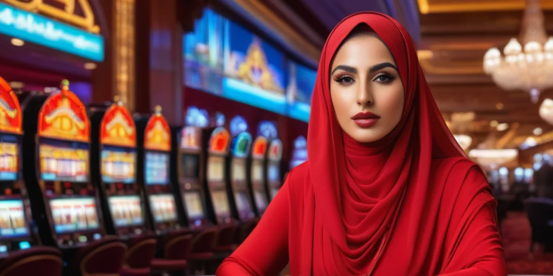 Arab woman in the casino hall