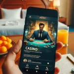 man reads casino news on his phone